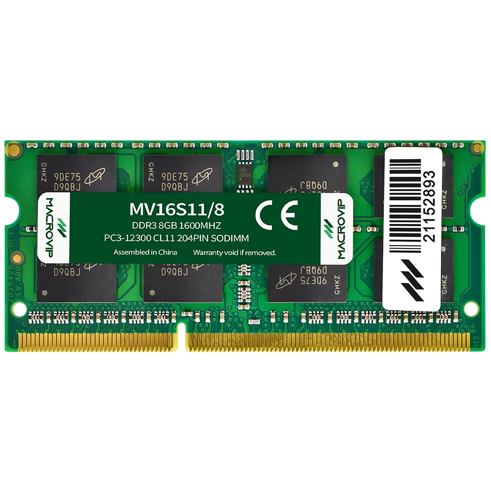 Memória Notebook 8gb Ddr3 1.5v 1600mhz Macrovip Mv16s11/8 - Cod: 2297